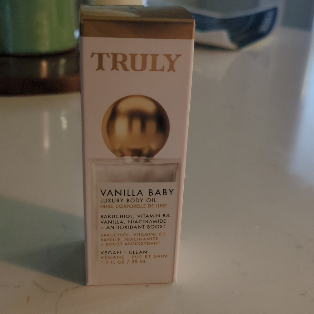 TRULY Vanilla Baby Body Oil with Gold Cap